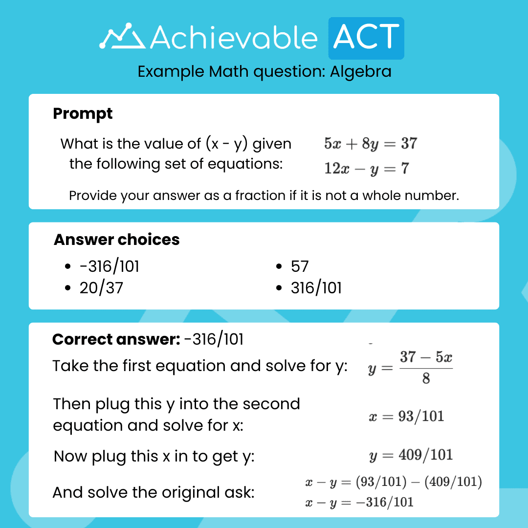 ACT Math Algebra