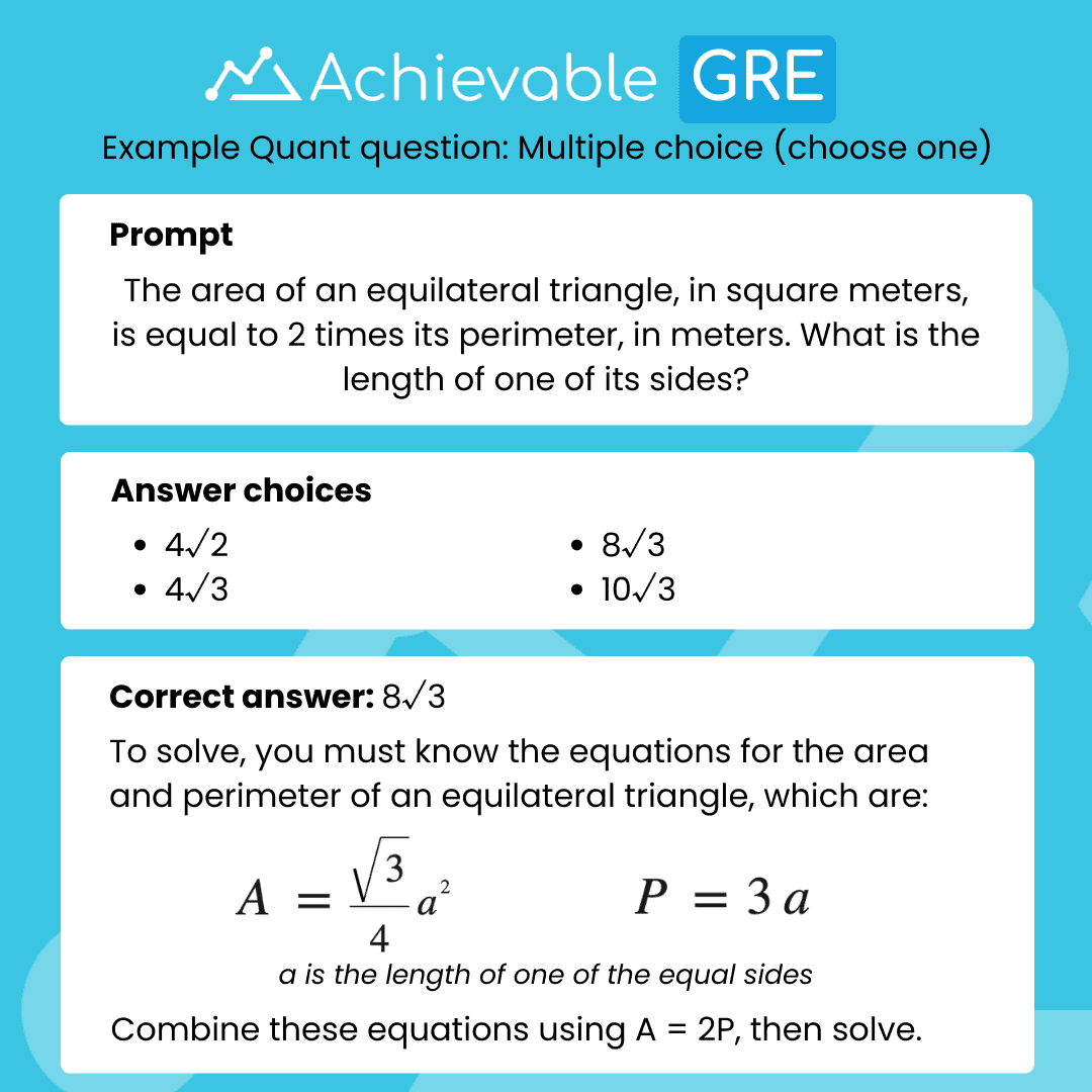 GRE Quant Multiple choice choose one