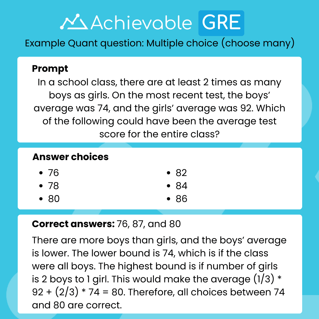 GRE Quant Multiple choice choose many