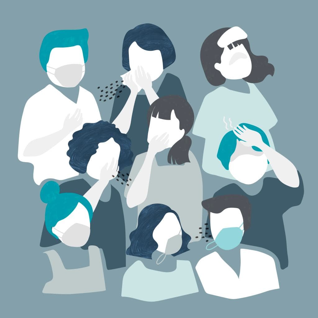 People wearing masks to prevent coronavirus characters vector