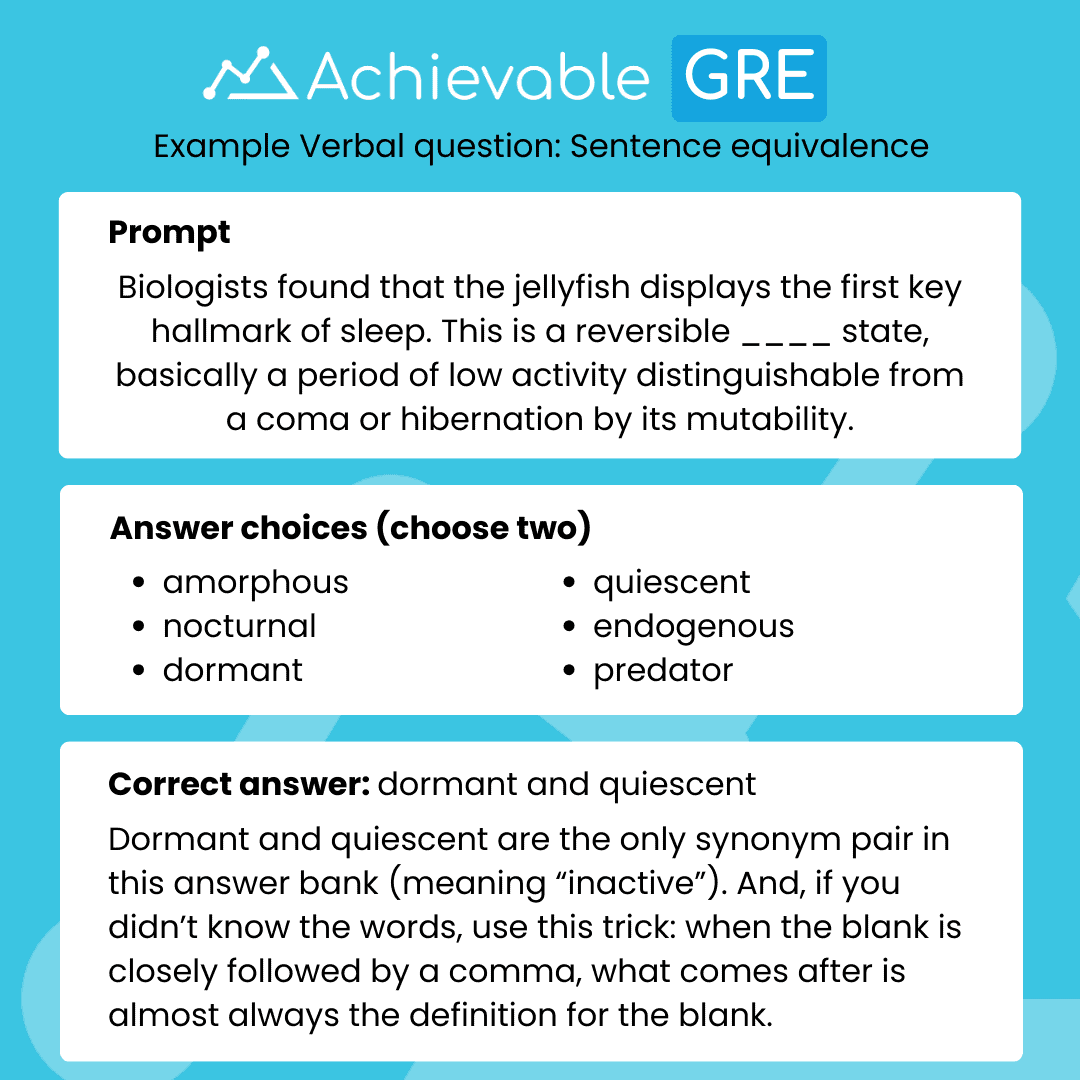 GRE Verbal Sentence equivalence